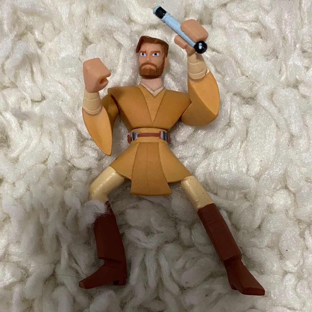 Vintage 2003 Obi-Wan Kenobi - Star Wars :
Clone Wars CN Hasbro
 with Lightsaber